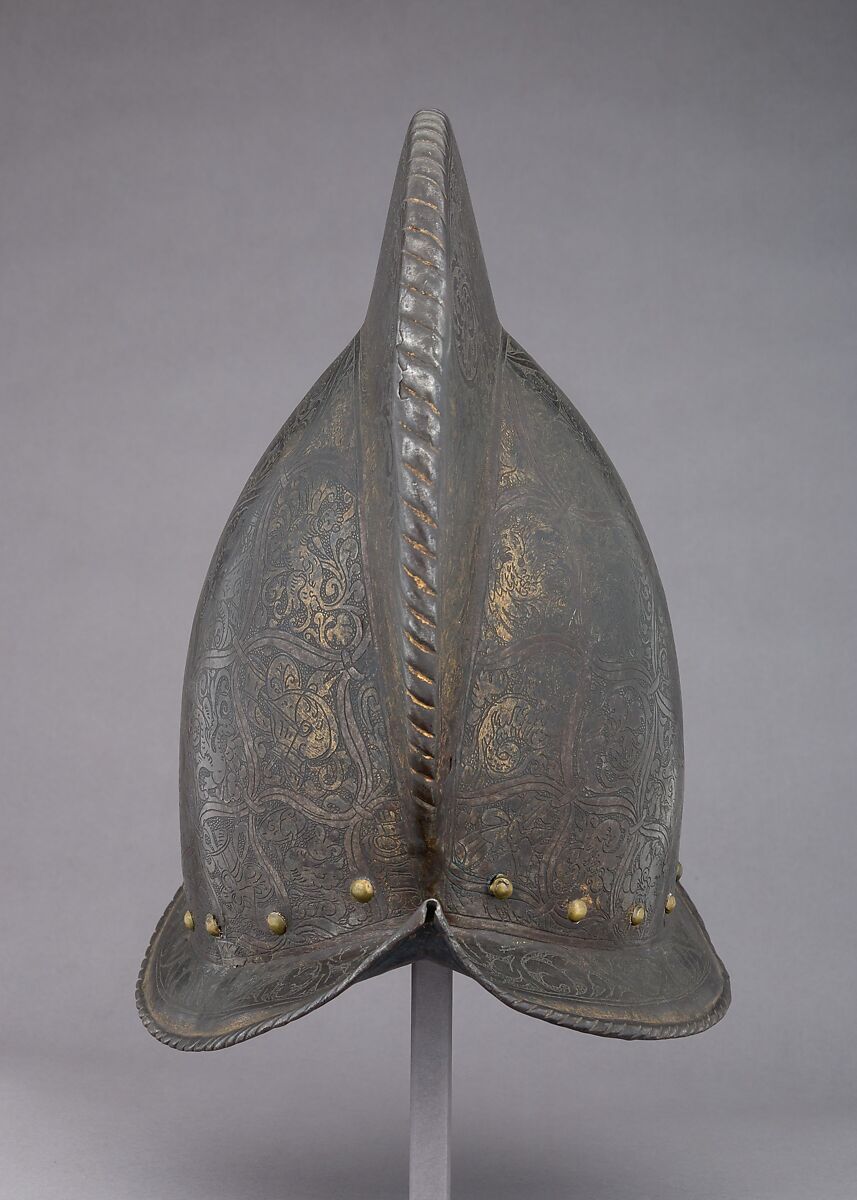 Morion, Steel, gold, brass, Italian