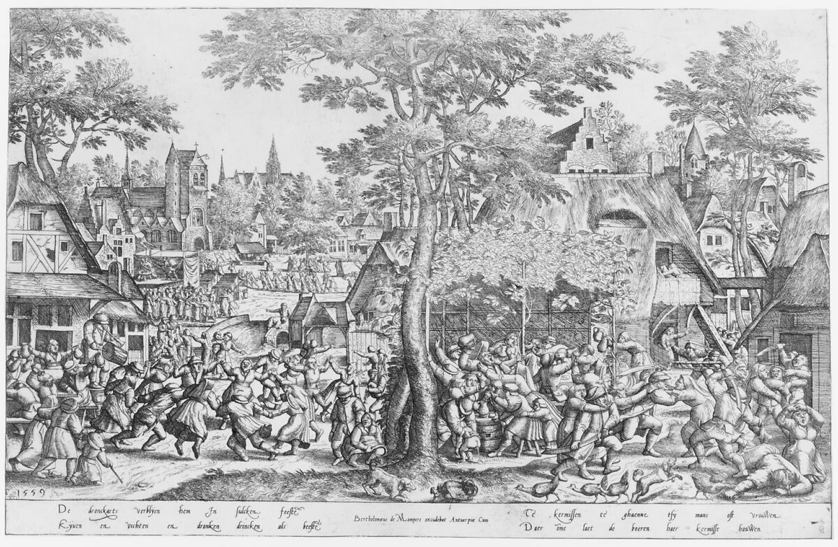 Peasant Fair, Peeter van der Borcht (Netherlandish, Mechelen ca. 1535–1608 Antwerp), Etching and engraving