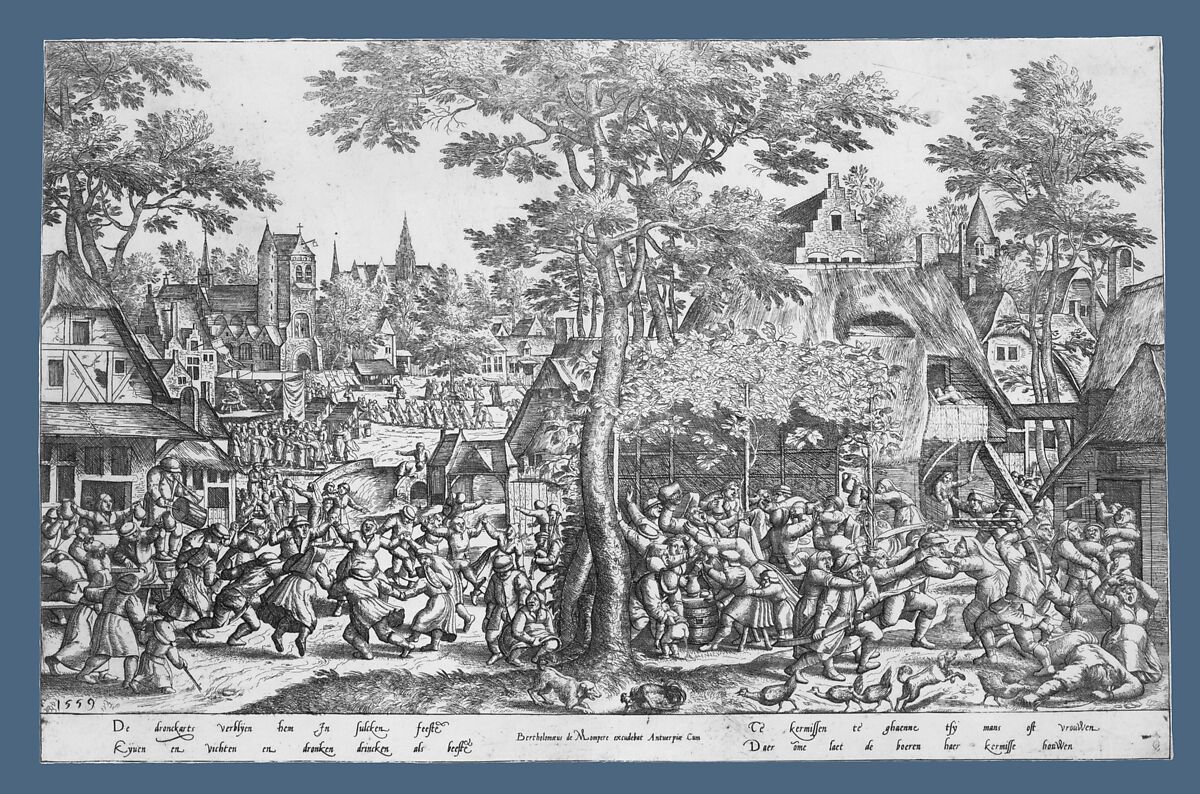 Peasant Fair, Peeter van der Borcht (Netherlandish, Mechelen ca. 1535–1608 Antwerp), Etching and engraving