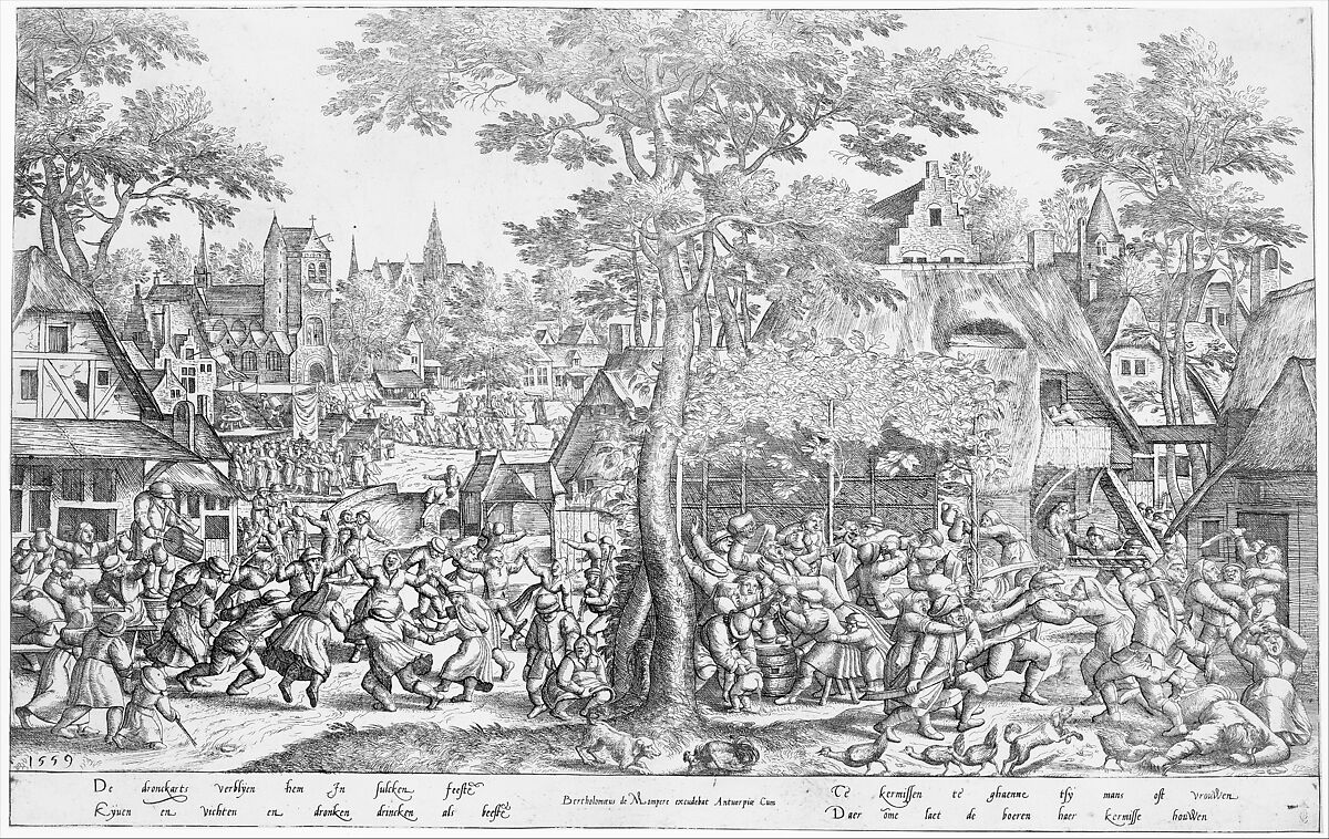 Peasant Fair, Peeter van der Borcht (Netherlandish, Mechelen ca. 1535–1608 Antwerp), Etching and engraving