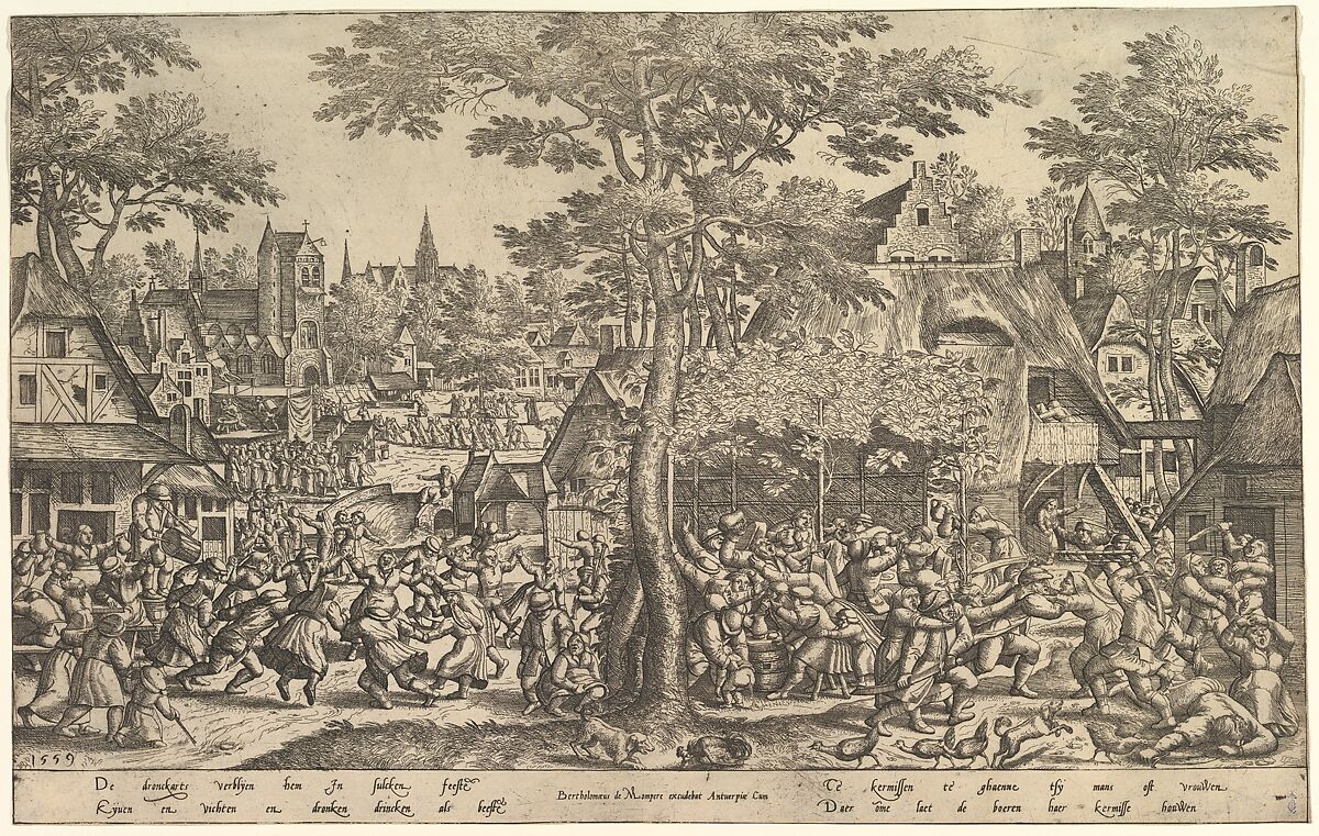 Peasant Fair, Peeter van der Borcht (Netherlandish, Mechelen ca. 1535–1608 Antwerp), Etching and engraving 