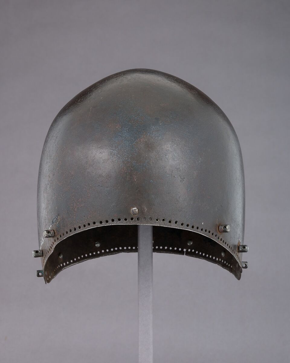 Bascinet, Steel, leather, German