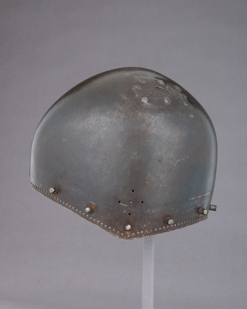 Bascinet, Steel, leather, German