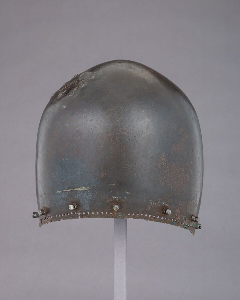 Bascinet, Steel, leather, German