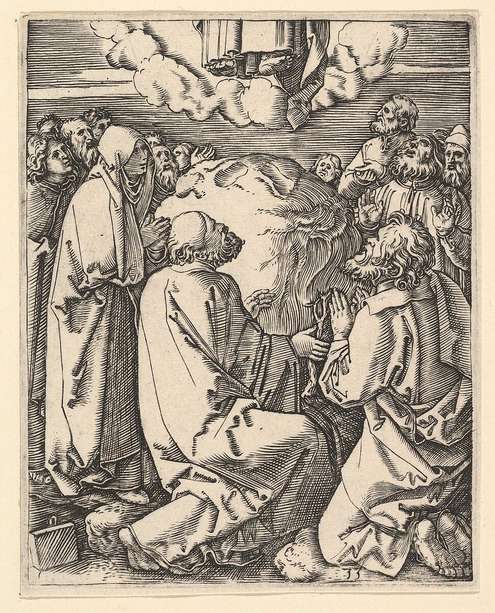 The Ascension of Christ into heaven, from "The Passion of Christ", after Dürer, Marcantonio Raimondi (Italian, Argini (?) ca. 1480–before 1534 Bologna (?)), Engraving; second state of three 