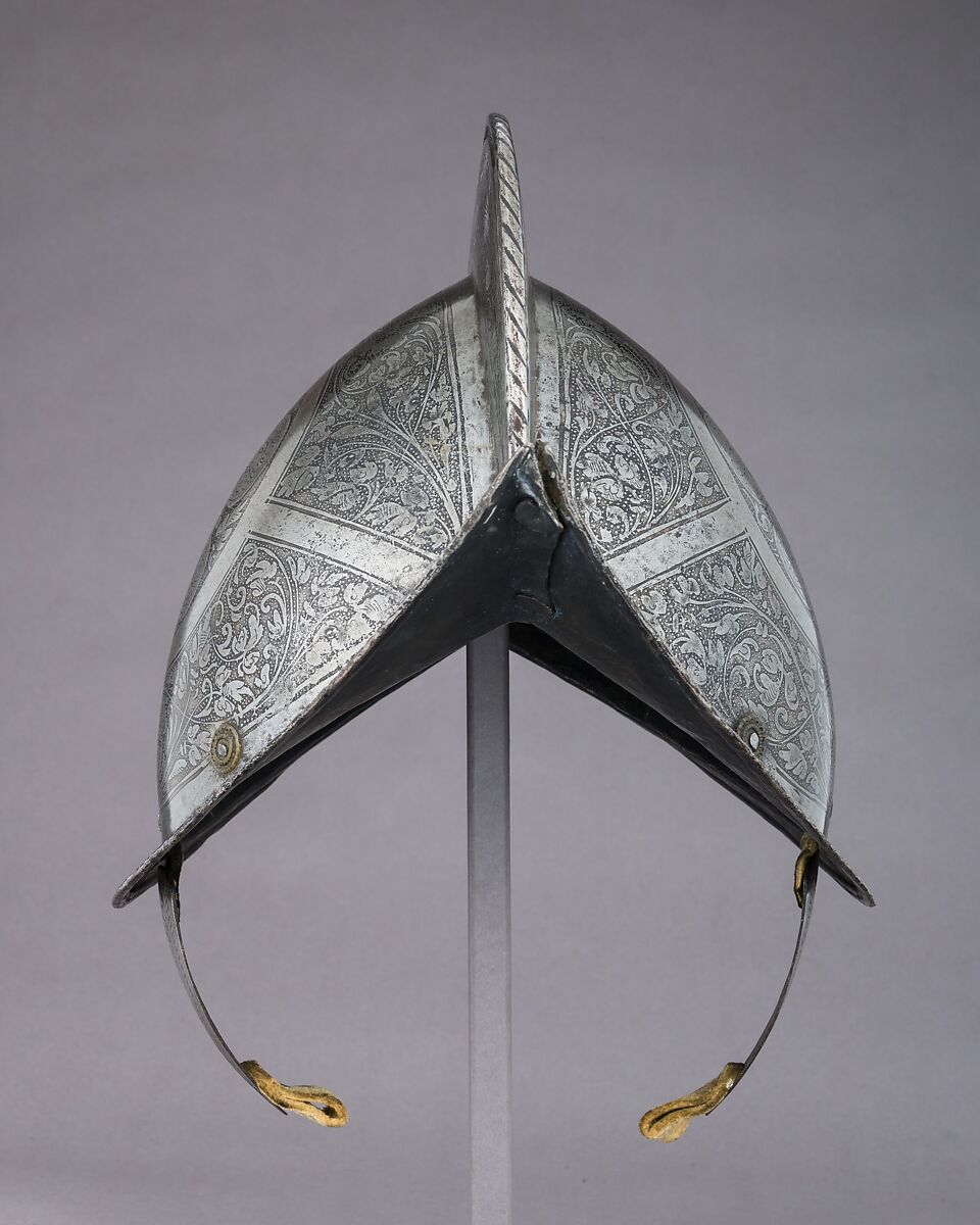 Morion, Steel, leather, brass, German