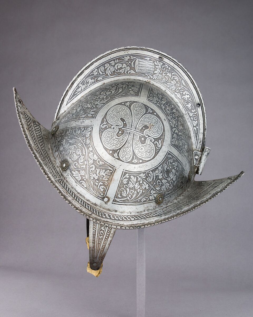 Morion, Steel, leather, brass, German