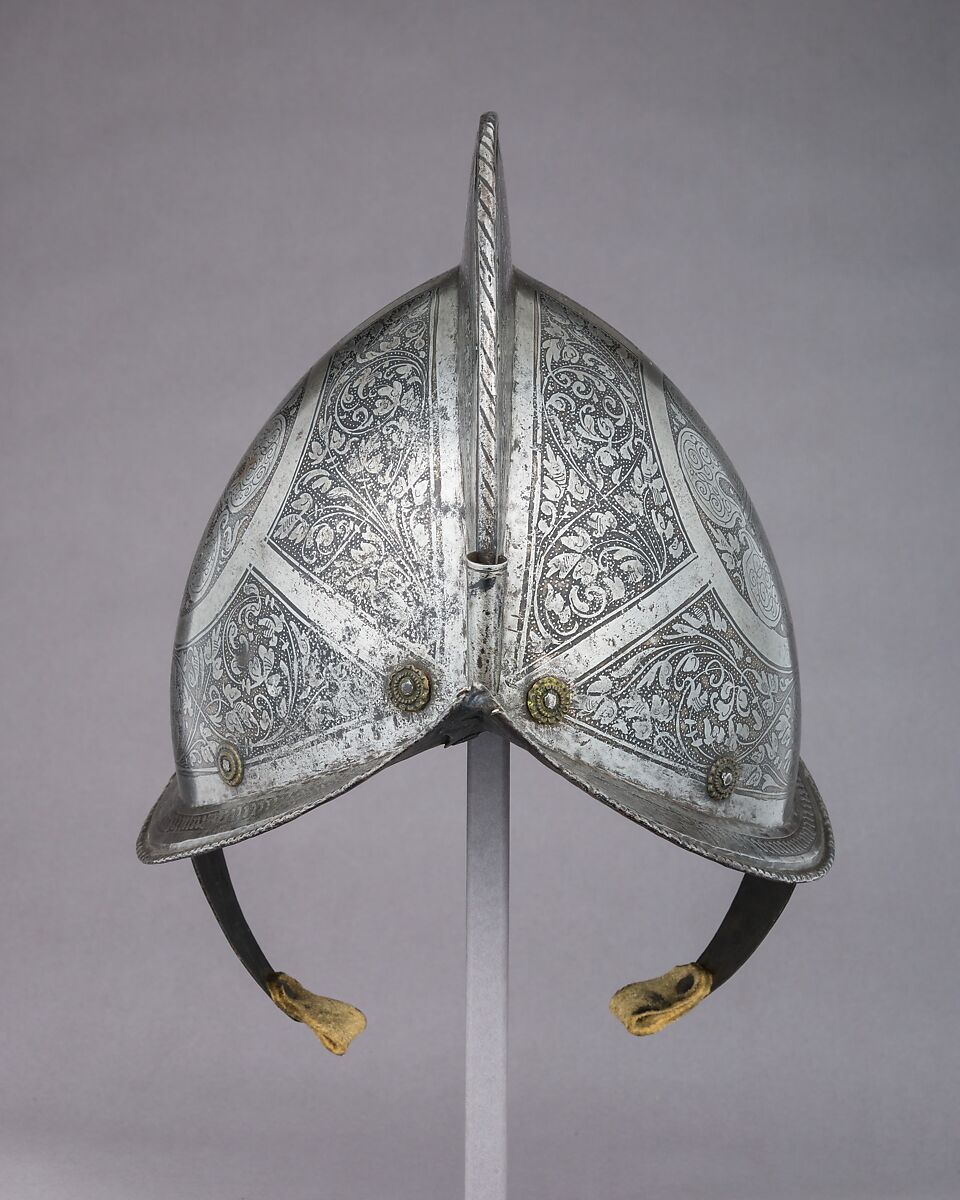 Morion, Steel, leather, brass, German