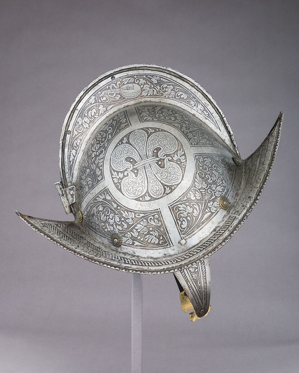 Morion, Steel, leather, brass, German