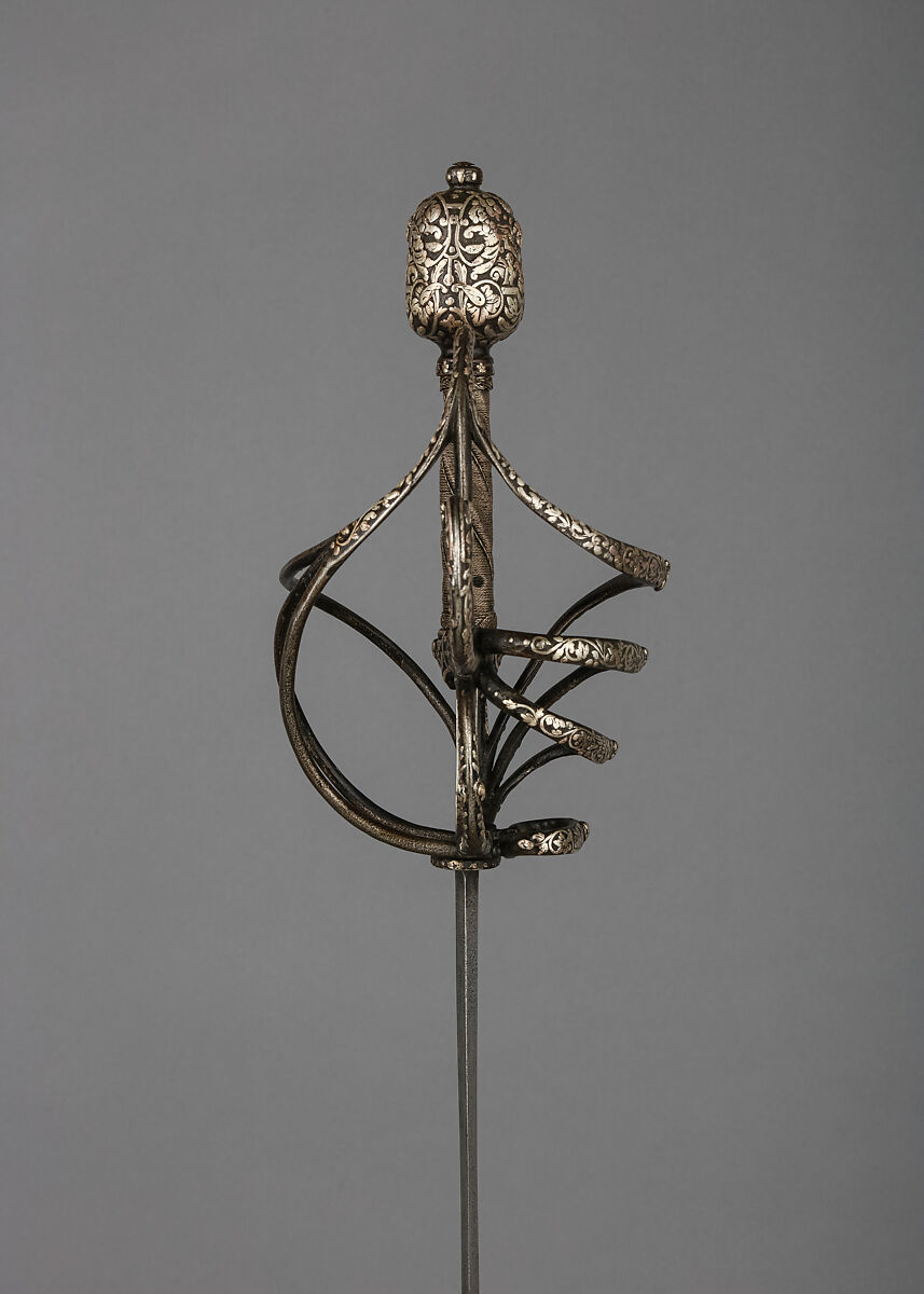 Rapier, Steel, silver, hilt, British; blade, Spanish