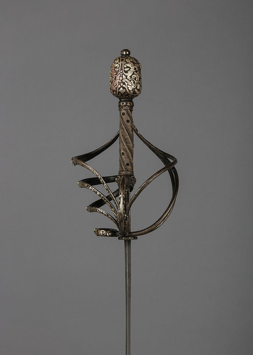 Rapier, Steel, silver, hilt, British; blade, Spanish