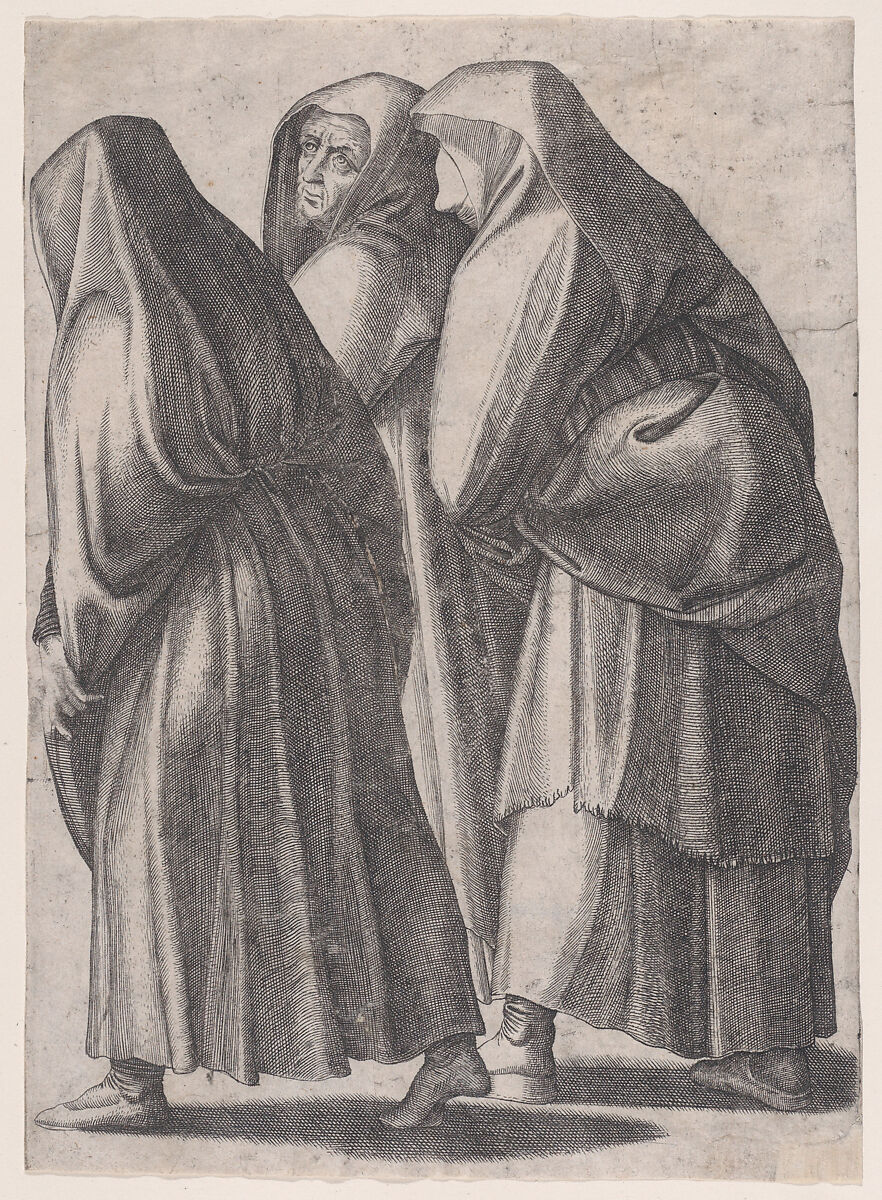 The Three Holy Women Going to the Sepulchre, Agostino Veneziano (Agostino dei Musi) (Italian, Venice ca. 1490–after 1536 Rome), Engraving 