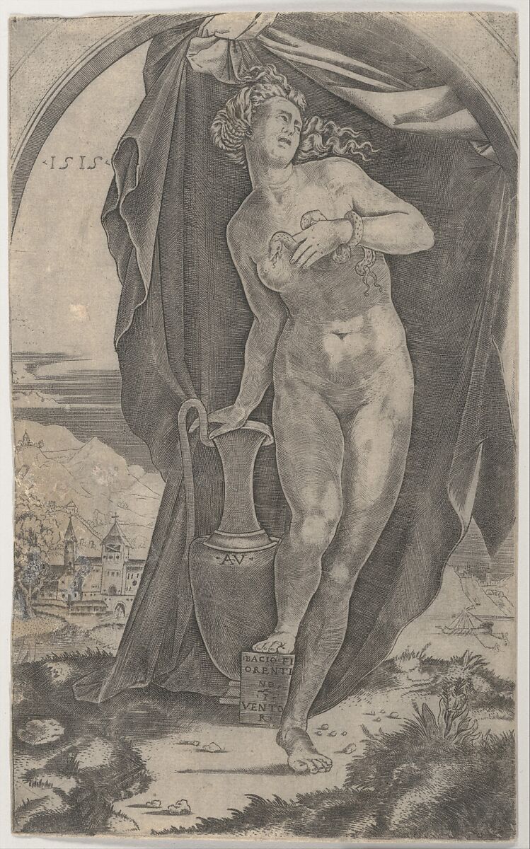 Cleopatra, Agostino Veneziano (Agostino dei Musi) (Italian, Venice ca. 1490–after 1536 Rome), Engraving 