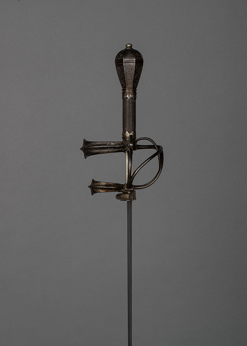 Rapier with Scabbard, Steel, leather, wood, silver, German, Saxony