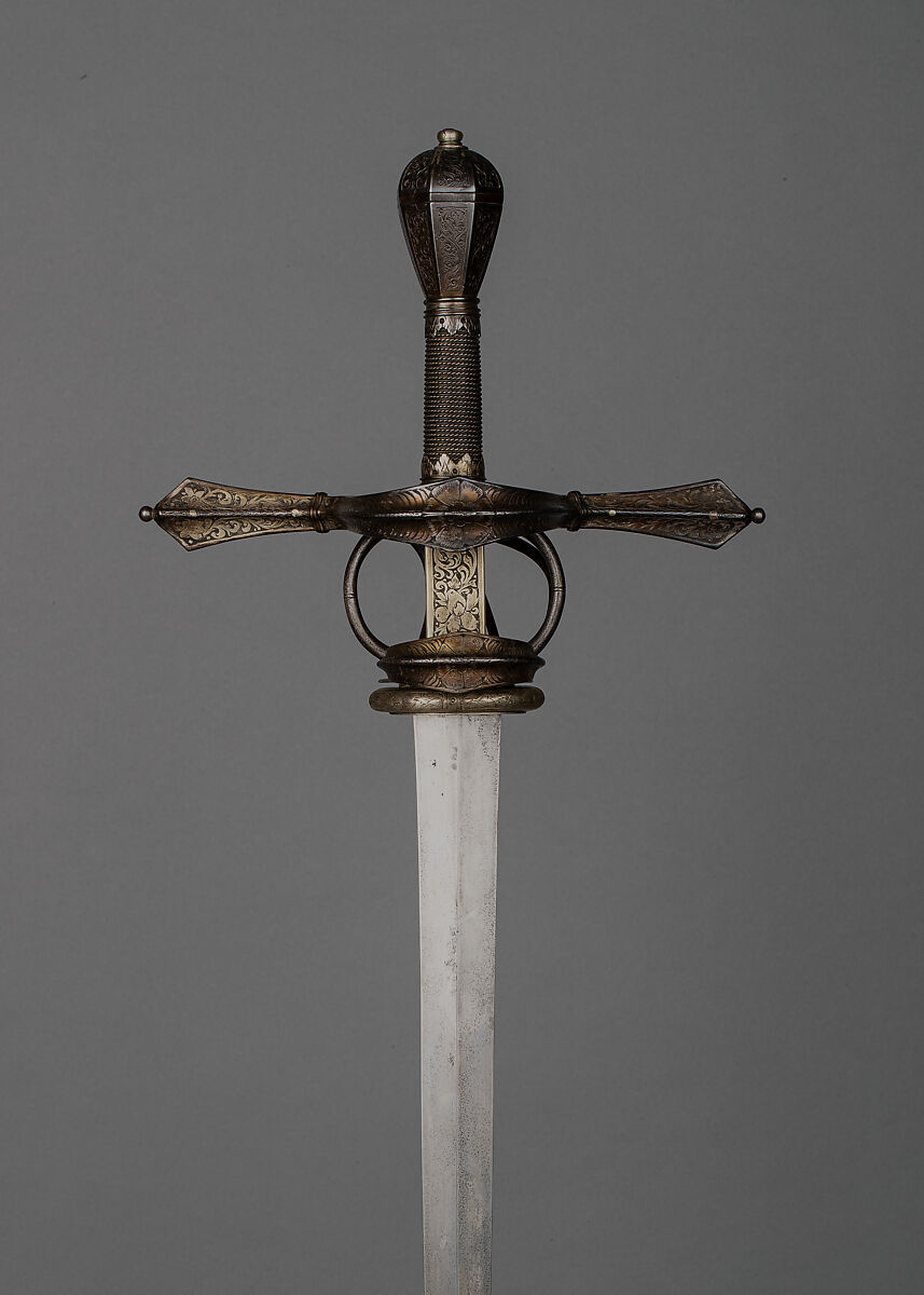 Rapier with Scabbard, Steel, leather, wood, silver, German, Saxony 