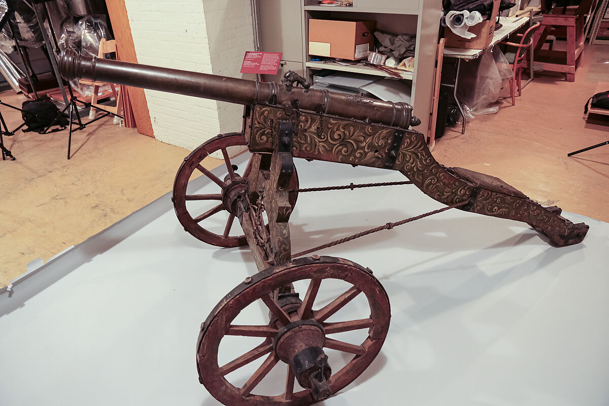 Falconet with Laffette, Bronze, wood (ash), iron, paint, Austrian