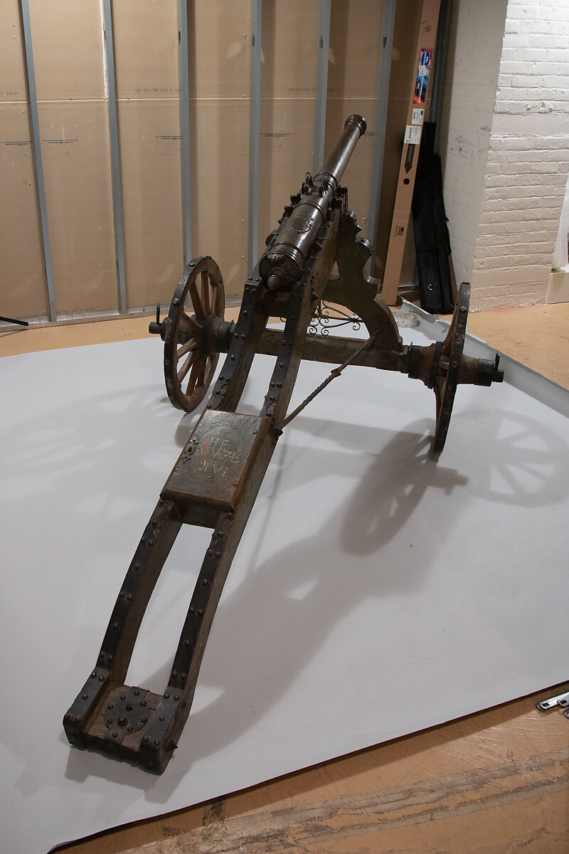 Falconet with Laffette, Bronze, wood (ash), iron, paint, Austrian