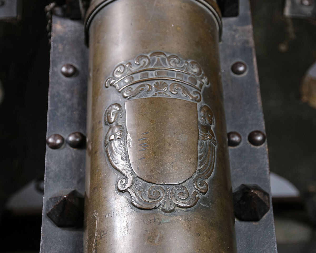 Falconet with Laffette, Bronze, wood (ash), iron, paint, Austrian