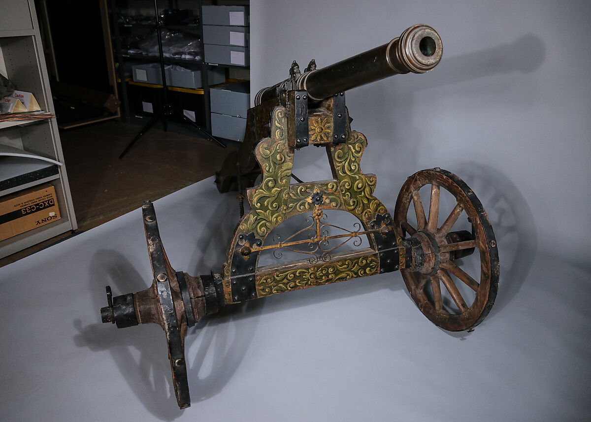 Falconet with Laffette, Bronze, wood (ash), iron, paint, Austrian