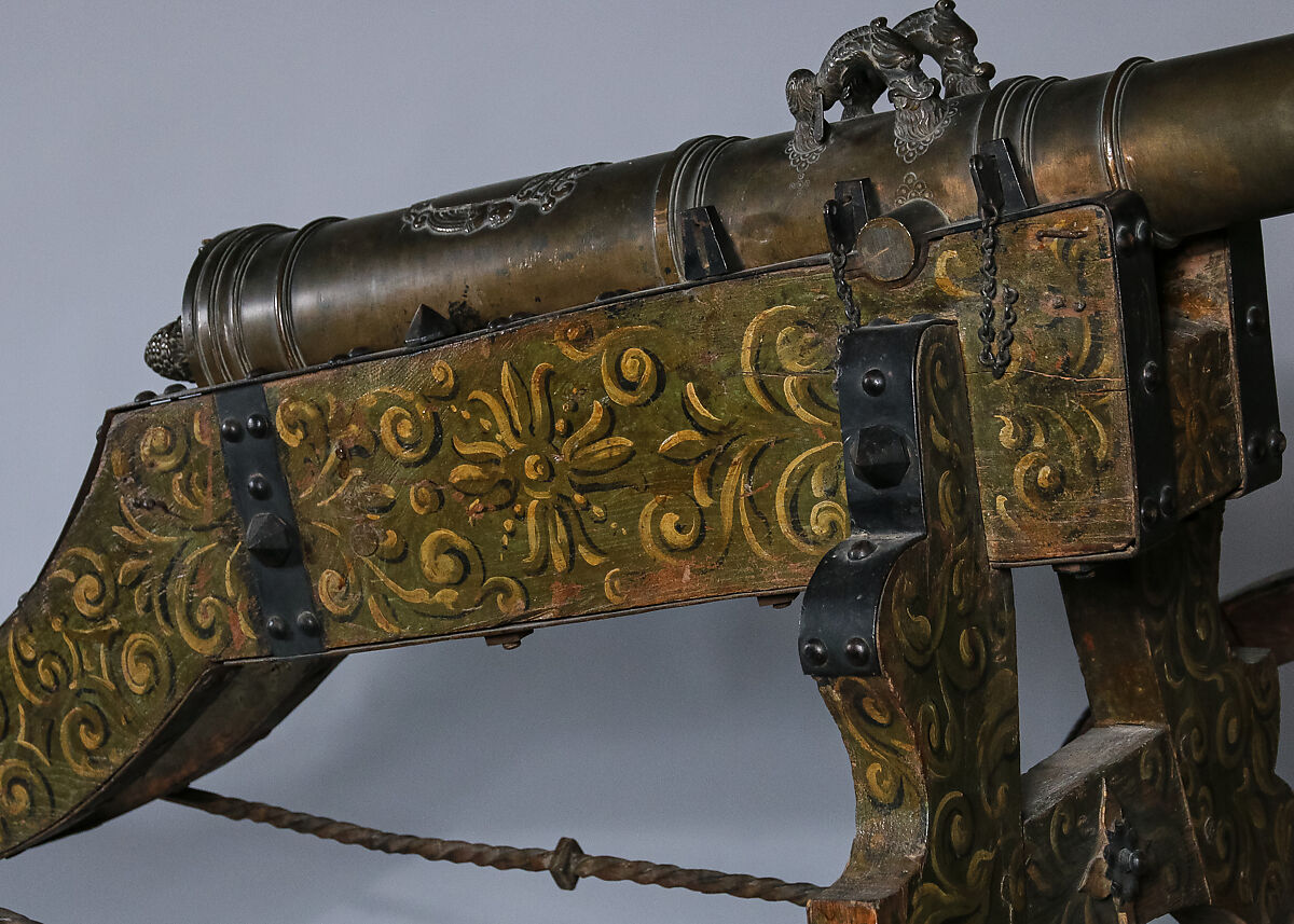 Falconet with Laffette, Bronze, wood (ash), iron, paint, Austrian