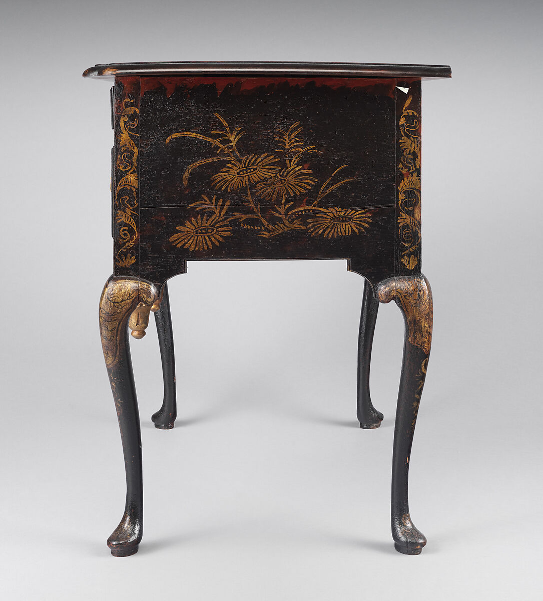 Dressing table, Japanned maple, japanned white pine, white pine, japanned birch; brass, American