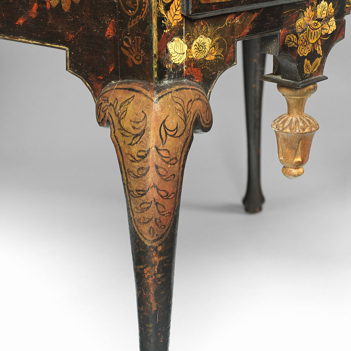 Dressing table, Japanned maple, japanned white pine, white pine, japanned birch; brass, American