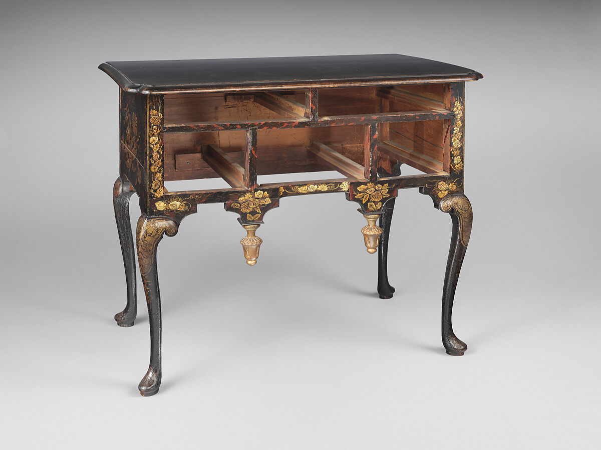 Dressing table, Japanned maple, japanned white pine, white pine, japanned birch; brass, American