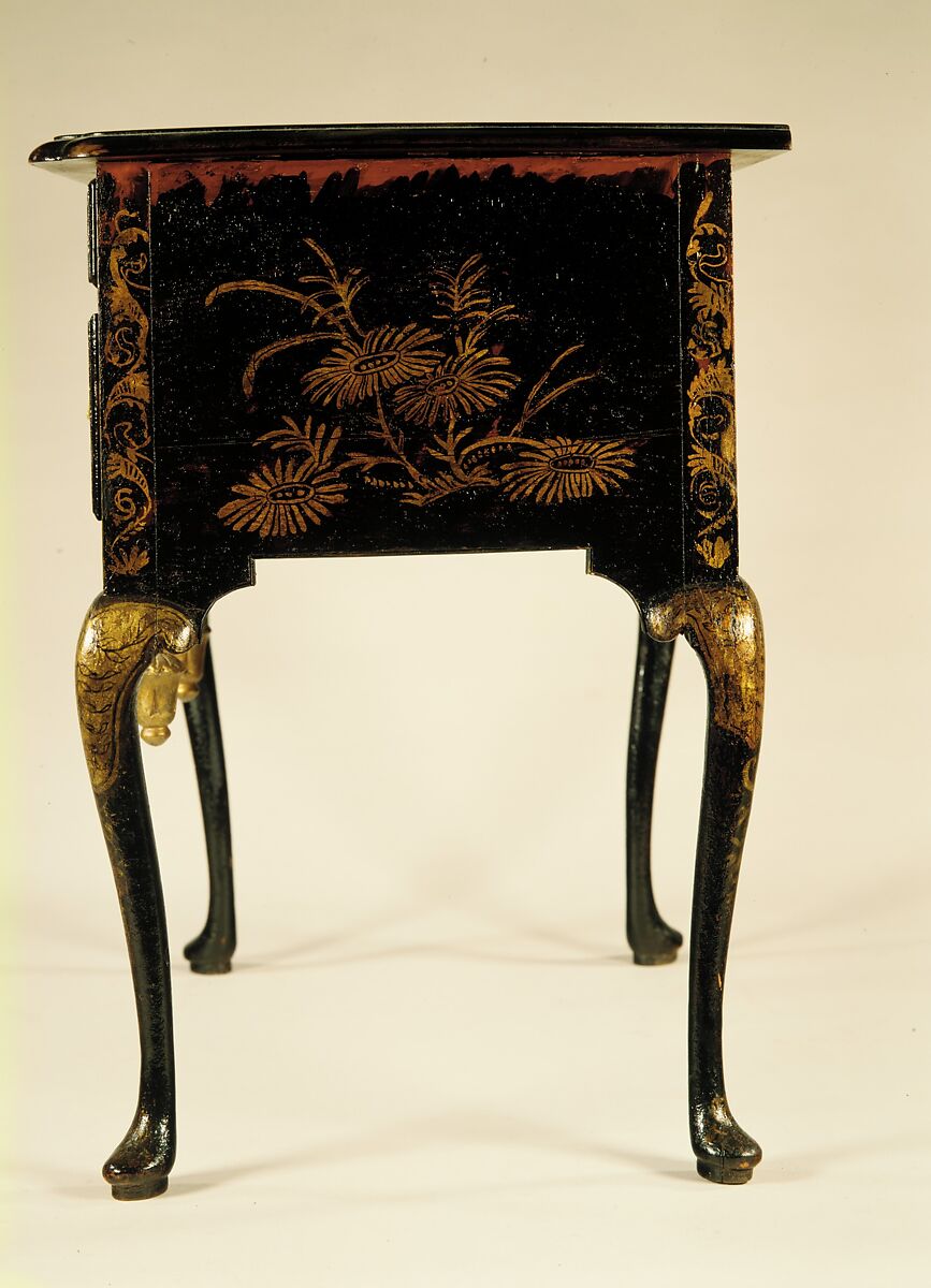 Dressing table, Japanned maple, japanned white pine, white pine, japanned birch; brass, American