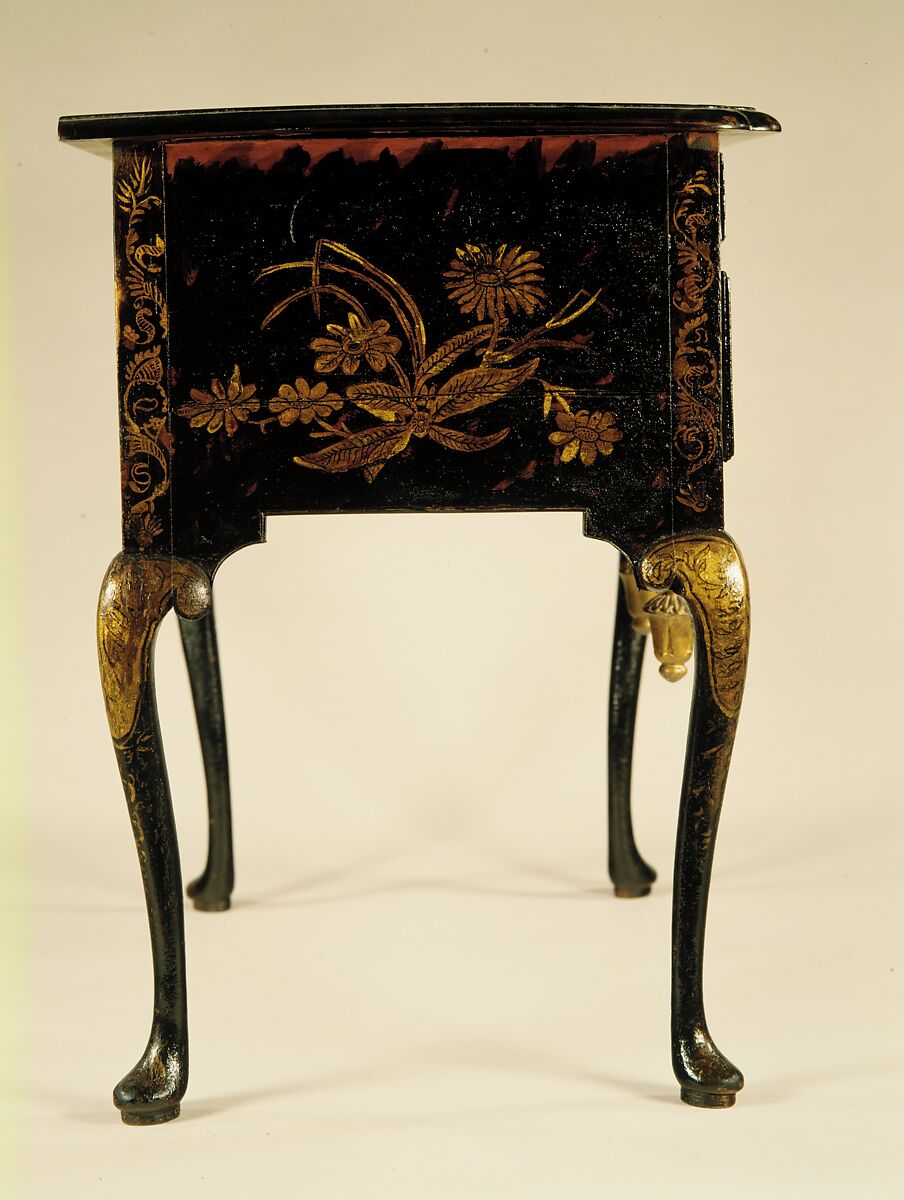 Dressing table, Japanned maple, japanned white pine, white pine, japanned birch; brass, American