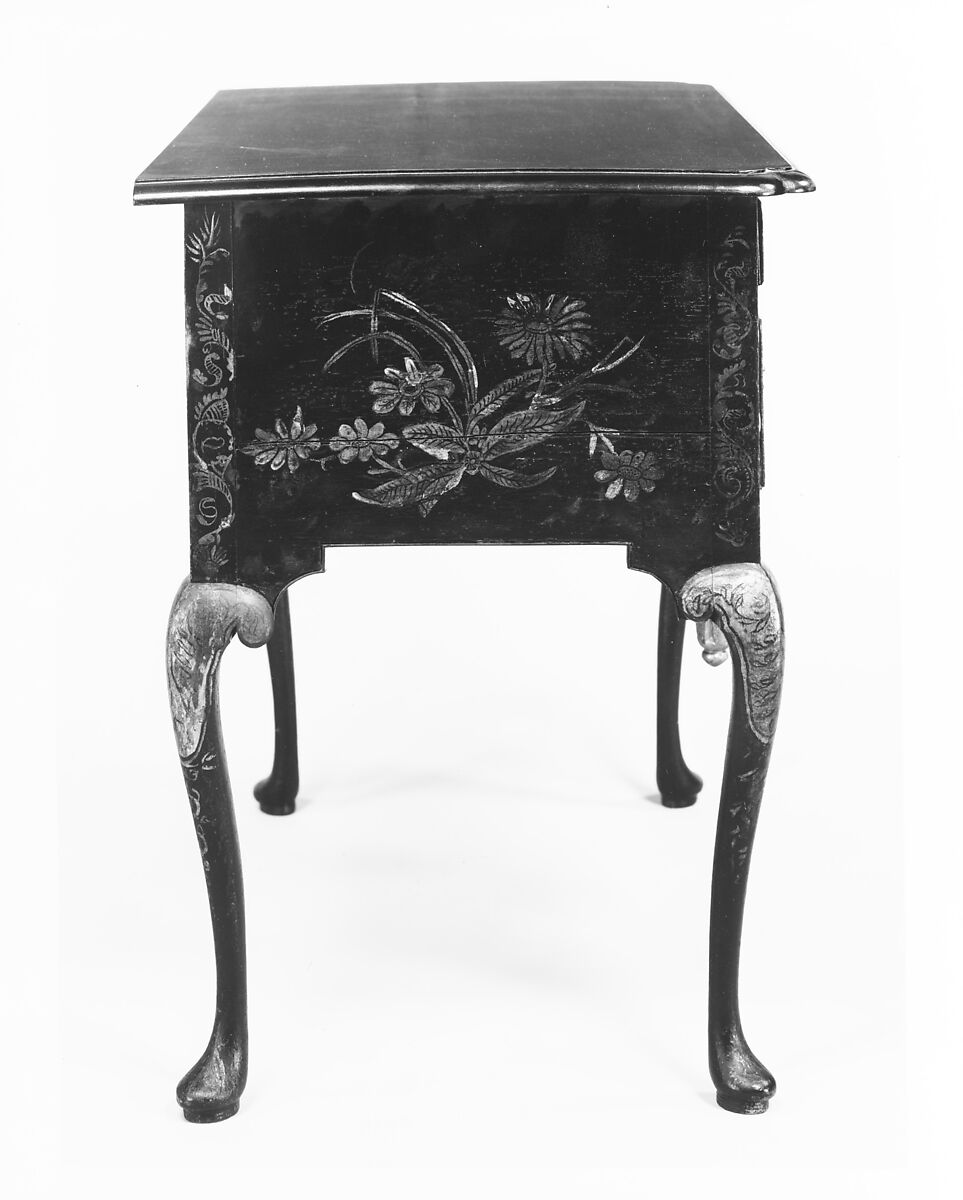 Dressing table, Japanned maple, japanned white pine, white pine, japanned birch; brass, American