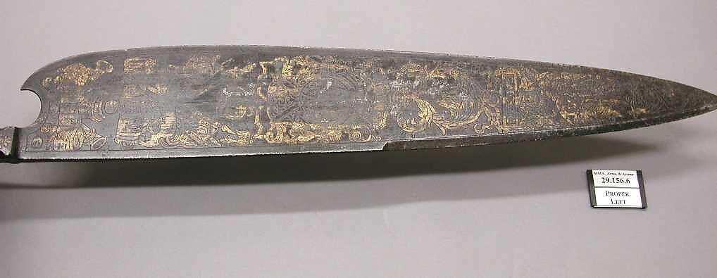 Staff Weapon, Steel, wood, gold, copper alloy, textile, metallic thread, German