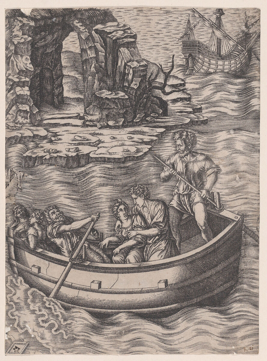 The Bark, Agostino Veneziano (Agostino dei Musi) (Italian, Venice ca. 1490–after 1536 Rome), Engraving 