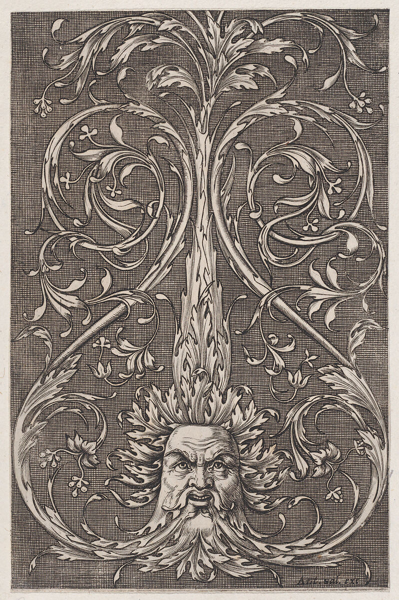 Ornamental Panel, (?) Agostino Veneziano (Agostino dei Musi) (Italian, Venice ca. 1490–after 1536 Rome), Engraving 