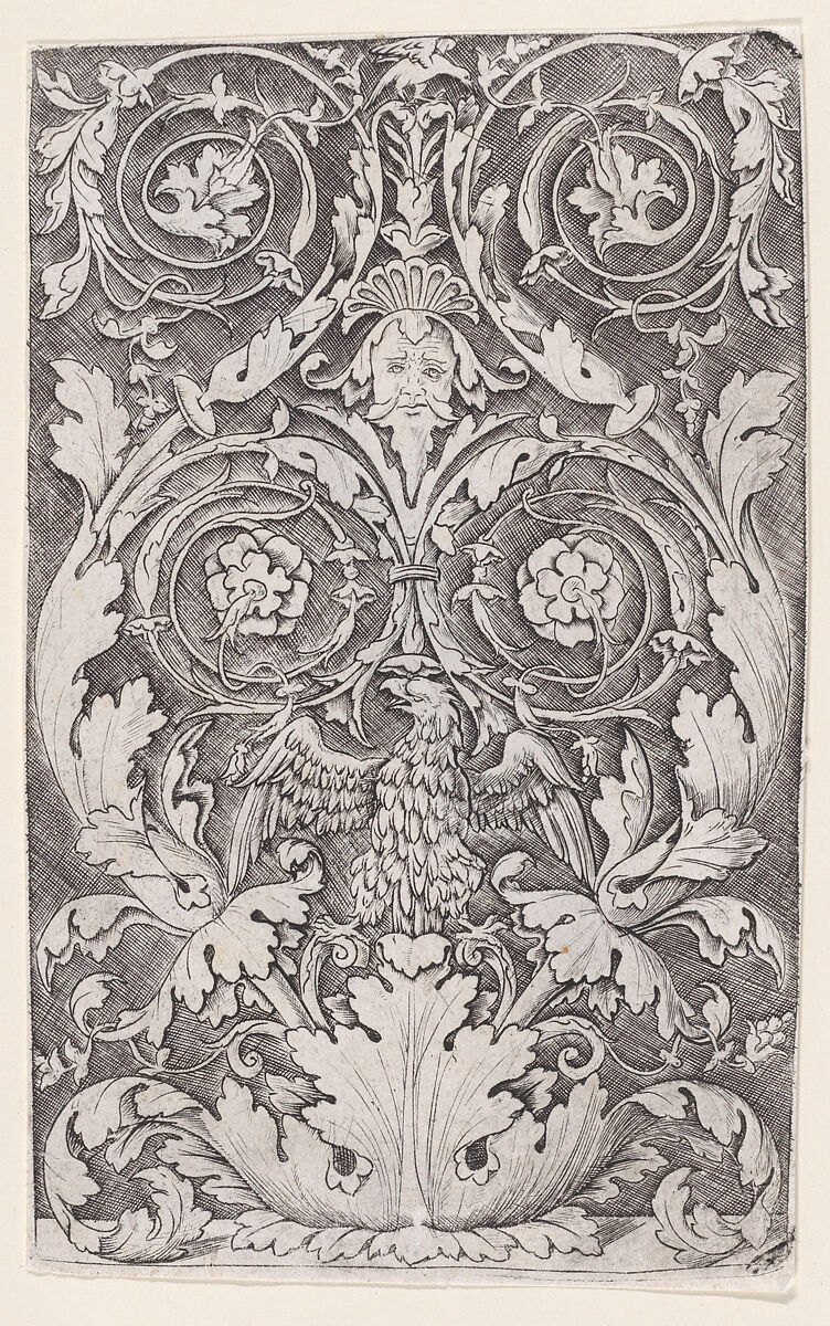 Ornamental Panel, (?) Agostino Veneziano (Agostino dei Musi) (Italian, Venice ca. 1490–after 1536 Rome), Engraving 
