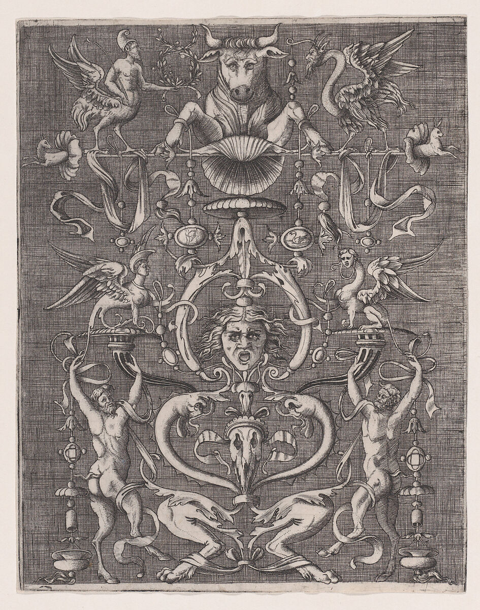 Ornamental Panel, Anonymous, Italian, 16th to early 17th century  Italian, Engraving