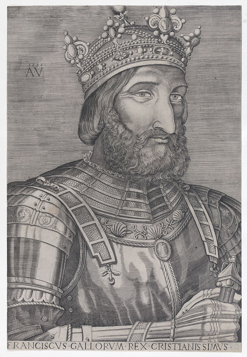 Francois I, King of France, Agostino Veneziano (Agostino dei Musi) (Italian, Venice ca. 1490–after 1536 Rome), Engraving 