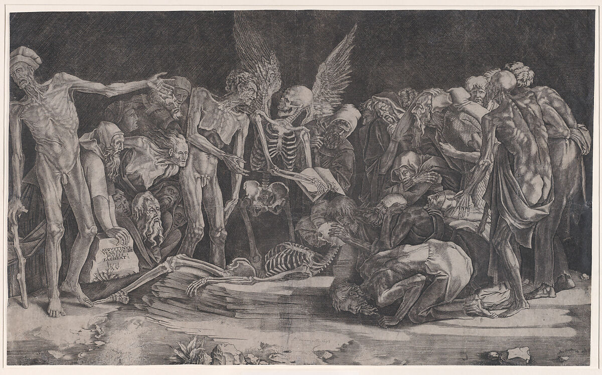 Skeletons, Agostino Veneziano (Agostino dei Musi) (Italian, Venice ca. 1490–after 1536 Rome), Engraving 