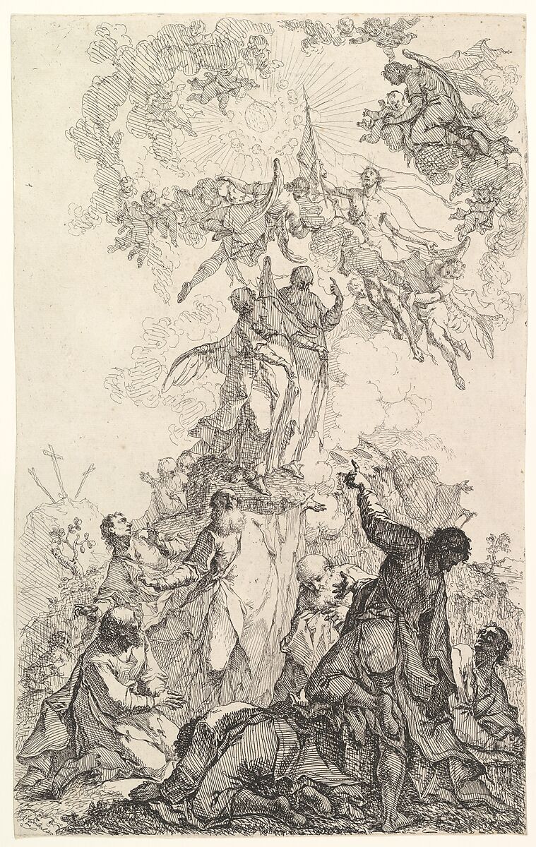 The Ascension of Christ, Johann Ignatz Zimbal (Austrian, 1722–1795), Etching 