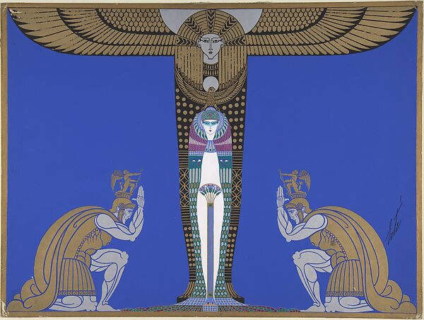 Cléôpâtre: Costume design for George White's Scandals, New York, 1926, Erté (Romain de Tirtoff) (French (born Russia), St. Petersburg 1892–1990 Paris), Gouache and metallic paint 