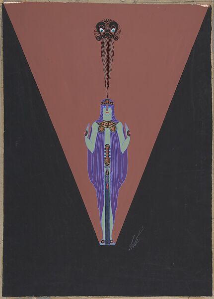 Esclave de Salomé:  Costume design for George White's Scandals, New York, 1926, Erté (Romain de Tirtoff) (French (born Russia), St. Petersburg 1892–1990 Paris), Gouache and metallic paint 