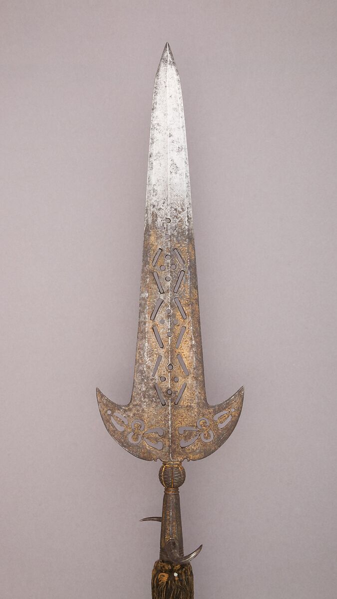 Partisan, Steel, wood (ash), gold, textile, British