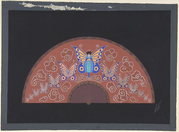 Curtain design for "Madame Butterfly," George White's Scandals, New York, 1926, Erté (Romain de Tirtoff) (French (born Russia), St. Petersburg 1892–1990 Paris), Gouache and metallic paint 