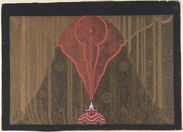 Stage set design for "Spanish Scene," George White's Scandals, New York, 1926, Erté (Romain de Tirtoff) (French (born Russia), St. Petersburg 1892–1990 Paris), Gouache and metallic paint 