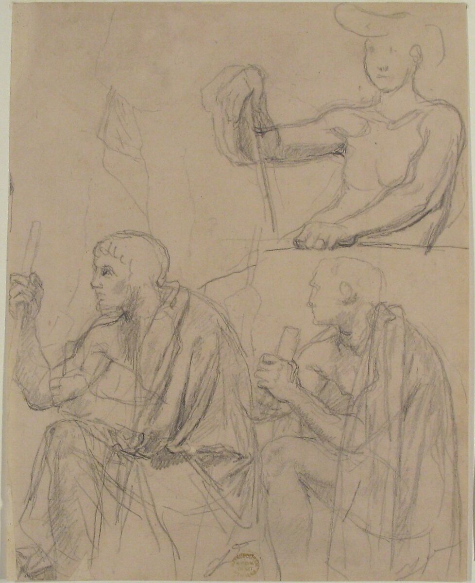 Study of Figures, Attributed to Jean Auguste Dominique Ingres (French, Montauban 1780–1867 Paris), Graphite