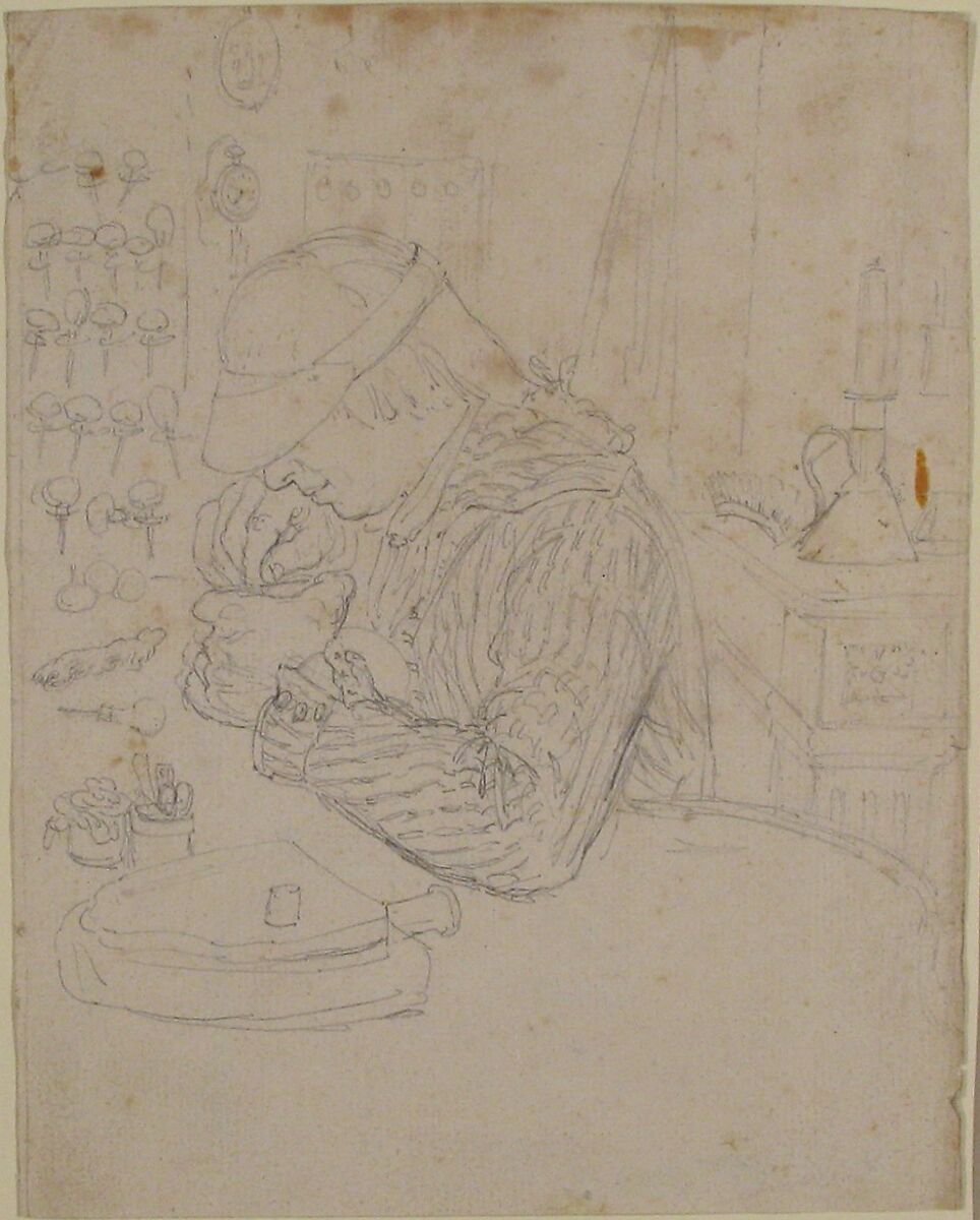 An Engraver, Attributed to Edouard Jeanmaire (French, La Chaux-de-Fonds 1847–1916 La Chaux-de-Fonds), Graphite