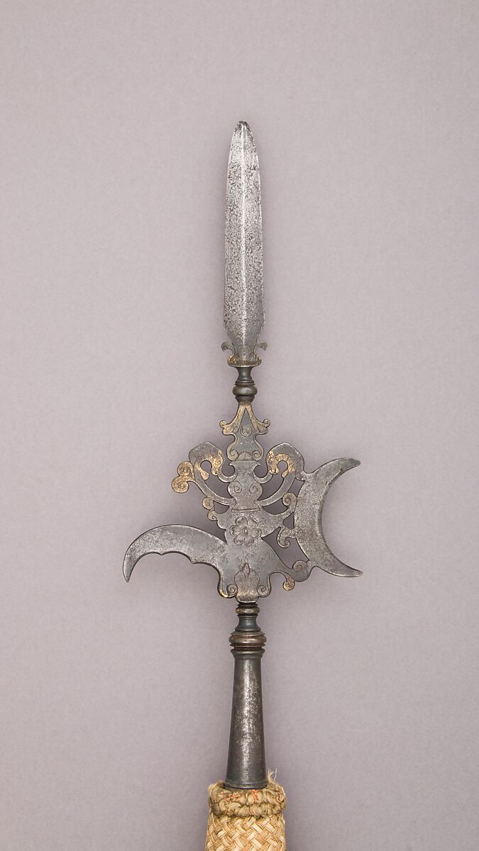 Partisan, Steel, wood, textile, gold, British