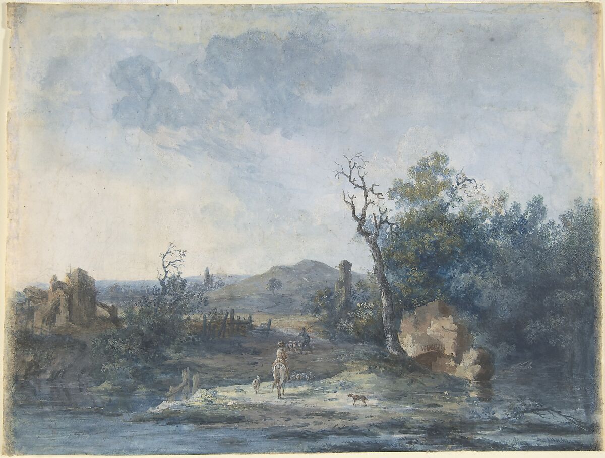 Figures on a Country Road, Louis Gabriel Moreau (French, Paris 1740–1806 Paris), Gouache, over traces of graphite, on vellum 