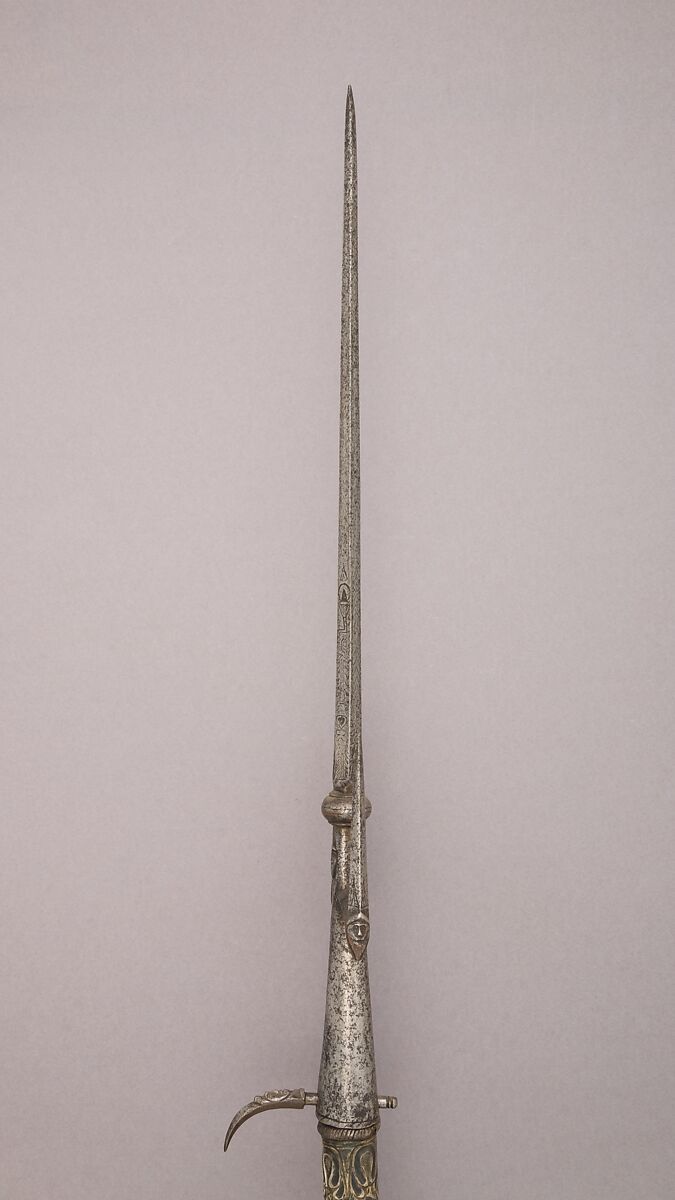 Military Fork, Steel, wood, silver, French