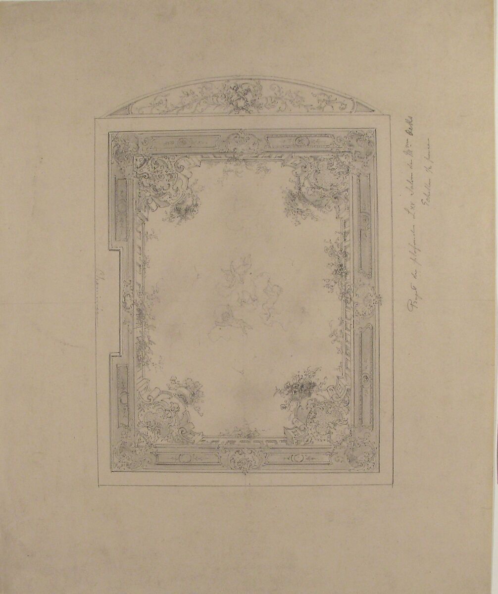 Design for Ceiling, Charles Monblond (French, 19th century), Graphite