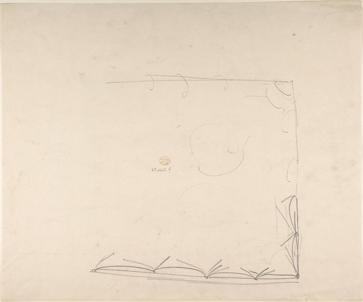 Design for Ceiling, Charles Monblond (French, 19th century), Graphite